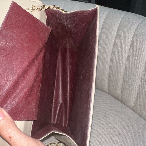 💯 CHANEL Light Beige Coco Mark Chain Leather Flap Shoulder Bag - Picture 5 of 13